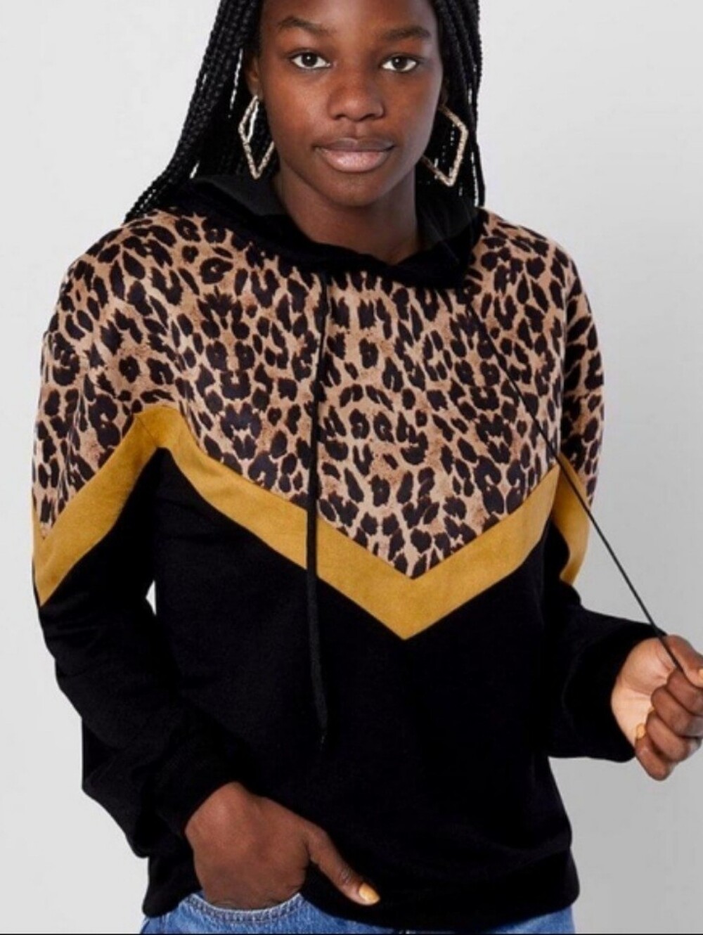 Buckle Gilded Intent Leopard Colorblock Hoodie Medium